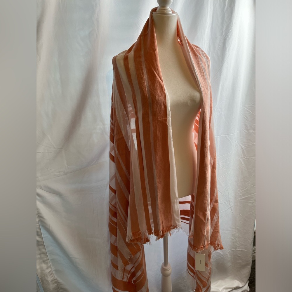 Vince coral and white scarf